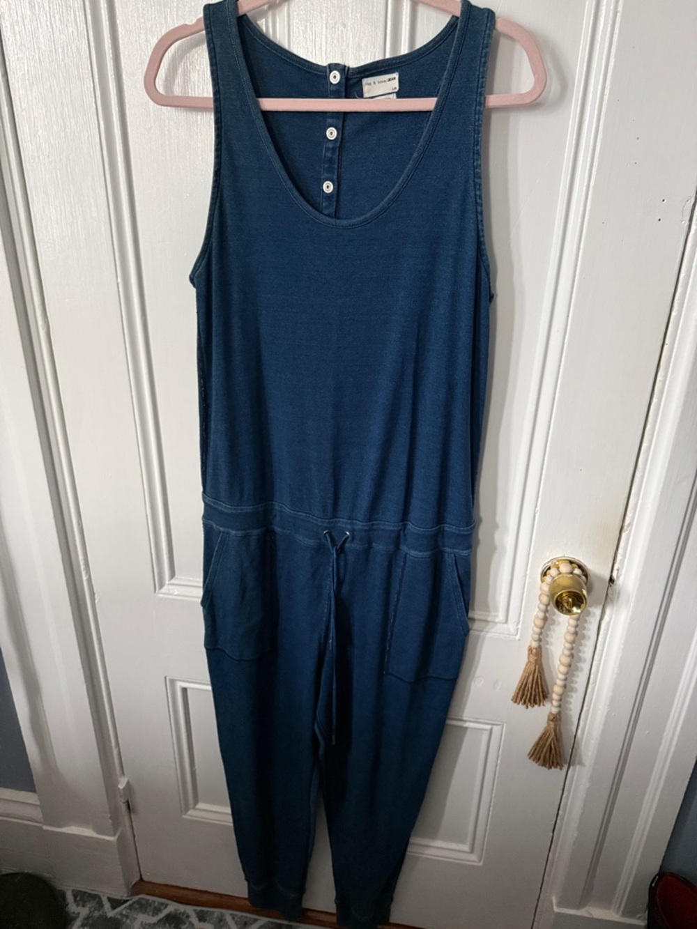 NWOT Rag & Bone Blue Sleeveless Jumpsuit with Drawstring Waist